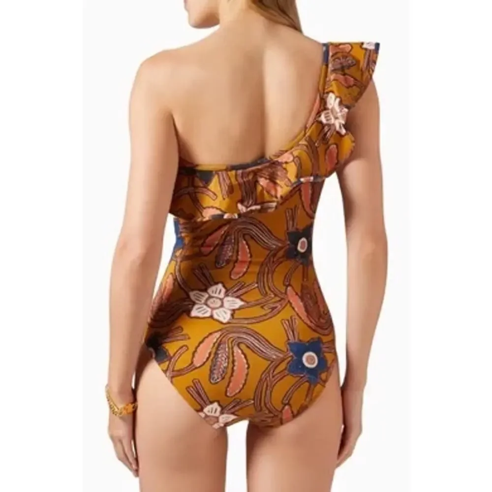 Ulla Johnson Martina Maillot Swimsuit + Biarritz Floral Print Tunic Small Set